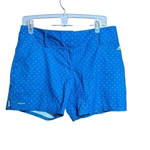 Adidas Athletic Shorts Womens 6 Blue Multicolor Print Button Up Zip Bottoms